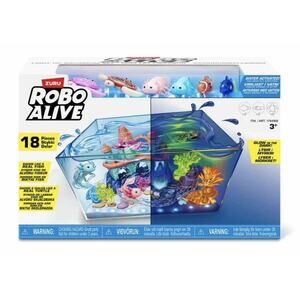 Robo Alive Light Up & Glow In The Dark Aquarium 18pc Set - Fish Turtles